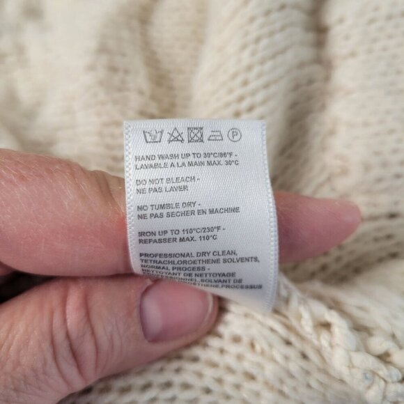 Anthropologie Akemi + Kin Fringe Boho Cardigan Crochet Open Front Cozy Oversized - Picture 13 of 14